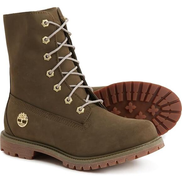 NEW Timberland Teddy Fleece Fold-Down Boots Olive Women’s 8.5 TB0A64GY327 WP - Picture 1 of 9